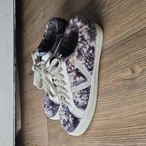 Vintage Havana Furry Mix Snake Slip On Mule Sneakers